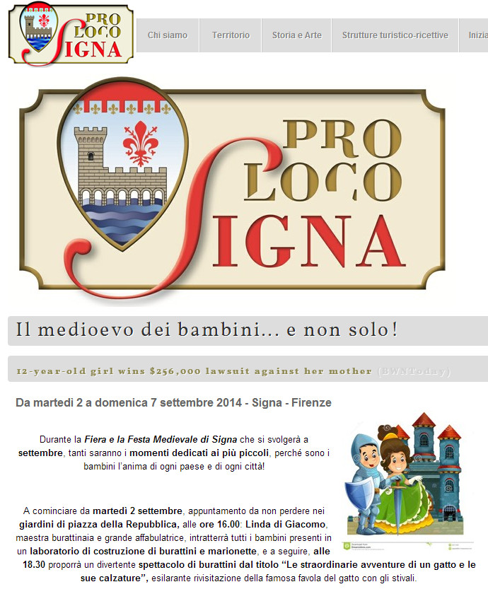 Signa settembre 2014 MEDIOEVO DEI BAMBINI SPETTACOLI BURATTINI MARIONETTE PISTOIA PRATO FIRENZE LUCCA TOSCANA VERONA VENETO LINDA DI GIACOMO GTP GRAN TEATRO DEI PICCOLI